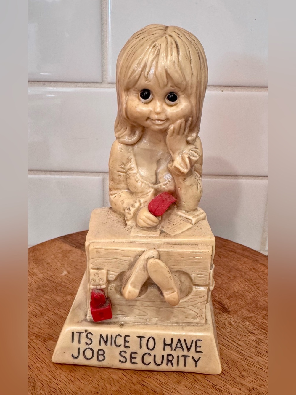R&W Berries Vintage 1972 “It’s Nice to Have Job Security” Figurine